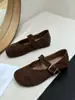 Zapatos Mary Jane vintage gentiles de estilo coreano para mujer, nuevos zapatos planos de ante de otoño 2026 de doble uso, elegantes zapatos de noche