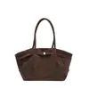 Bolsa tote balde retrô popular deste ano para mulheres, nova coleção Outono 2026, cor sólida, plissada, de ombro único, bolsa de axila para o dia a dia