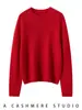 Suave y Liso~75% Cachemir 25% Seda de Morera Hilo Floral Calibre Siete Engrosado Seda Cachemir Nuevo de Primavera Suéter de Cachemir Cuello Redondo para Mujer