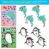 Transfronterizo 6 hojas/paquete pegatinas rompecabezas cara de tiburón que cambia de color DIY Amazon pegatinas para niños pegatinas de dibujos animados de vida marina