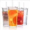 Taza de Bambú con Patrón de Venta Caliente Transfronteriza de Gran Capacidad, Vaso de Vidrio con Rayas Verticales, Alto Valor Estético, Taza Apilable para Bebidas Frías y Jugos, Taza de Café