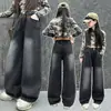 Jeans para Niña Estilo Nuevo Primavera y Otoño, Pierna Ancha, Corte Recto Moderno, de Cintura Alta para Niñas Mayores