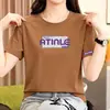 Camiseta de Verano Nueva de Manga Corta para Mujer, Ajuste Regular, Estilo Ins, Nicho Transfronterizo, Top Básico Casual de Moda Coreana