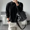 Camiseta de Manga Larga de Color Sólido Estilo Simple MYQ para Hombre Otoño Nuevo Holgada Base de Algodón Puro Estilo Coreano Ropa para el Trabajo