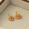 Novos Novos Brincos Estilo Chinês Brinco de Cristal Rosa Pêssego Turquesa Retrô Brincos de Esmalte de Alta Qualidade Exquisitos para Mulheres Atacado