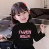 Y2310# meninas infantis manga longa primavera e outono novo infantil coreano crianças grandes bebê camiseta casual Joker top t