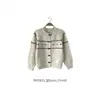 Cardigan de punto casual perezoso versátil tejido con jacquard dulce suave estilo coreano chic para otoño e invierno que reduce la edad