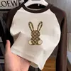 Camiseta Térmica para Niña, Tallas Mediana a Grande para Niños, Felpa, Casual, Bloque de Color, Manga Larga, Nuevo Estilo Otoño/Invierno, Cuello Redondo, Cálida, Camiseta Versátil