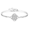 Popular Pulsera de Trébol de Cuatro Hojas de la Suerte de Amazon para Mujer, Pulsera Floral Versátil Personalizada Europea y Americana para Mejor Amiga, Disponible Exclusivamente para Ventas Transfronterizas
