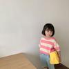Coreano verão roupas infantis novas crianças listrado T-shirt meninos e meninas bebê bonito coreano t marinheiro top de manga curta