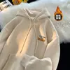 Sudadera con capucha de forro polar grueso con estampado de letras para hombre, sudadera para capas de otoño e invierno, chaqueta juvenil