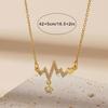 Collar de Acero de Titanio con Electrocardiograma de Estilo Coreano Ins Trendy, Personalizado de Moda con Circonitas Incrustadas de Diamantes, Cadena de Clavícula Elegante Estilo Caliente de Celebridad de Internet