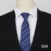 Gravata de Zíper 8cm para Vestido de Negócios Homens Noivo Casamento Listra Azul Gravata Preguiçosa Gravata Profissional Atacado