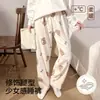 Pantalones de pijama para mujer, nuevo estilo primavera/otoño 2026, pantalones largos casuales holgados, pantalones para caminar, estampado de dibujos animados, ajuste cómodo, talla grande, se pueden usar afuera, ropa de estar