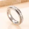 Anillo de acero inoxidable más vendido transfronterizo, unisex, de alta gama, circonita colorida, diseño de cielo estrellado, joyería de anillo giratorio