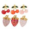 Aço Inoxidável 3D Cereja Morango Acessórios Acessórios DIY Chaveiro Pingente de Bolsa Acessórios