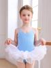 Ropa de Baile Infantil Verano Tirantes Mono Falda Tutú Correa Cruzada Body de Práctica de Ballet Falda Tutú de Organza