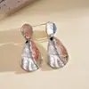 Pendientes Colgantes Ovalados de Circonita Transfronterizos Europeos y Americanos, Moda Retro, Temperamento Exquisito, Lujo Ligero, Pendientes de Alta Gama