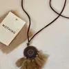 Collar bohemio de café retro con borlas para mujer, estilo étnico exótico, colgante de mariposa, cadena para suéter, accesorios antiguos