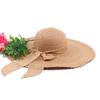 Sombrero de Paja de Ala Ancha con Lazo Estilo Coreano Moda Verano Playa Sombrero para el Sol al Aire Libre Sombrero Fresco
