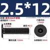 Tornillo de Acero Inoxidable 304 Negro cm Cabeza Plana Grande Cabeza Ultraplana Hexagonal de Cuadrado Mm2M2.5M3M4M5M6