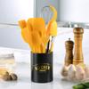 Herramienta de Horneado de Silicona Amarilla Ocho Piezas Brocha Raspador Batidor de Huevos Multifuncional Antiadherente Herramienta de Cocina para Hornear