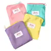 Bolsa de Maquiagem de Nylon Lisa de Cor Sólida Grande Capacidade Bolsa de Armazenamento com Zíper Bolsa de Armazenamento de Mão para Viagem Skincare Higiene Pessoal