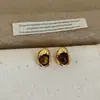 Collar con Colgante y Pendientes de Piedra Ojo de Tigre Maillard Otoño e Invierno para Mujer, Cadena de Cuello Versátil Simple y de Alta Gama, Cadena para Suéter
