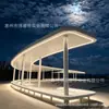Pérgola de paisajismo personalizada de fibra de vidrio para exteriores, pabellón iluminado, pabellón moderno de jardín municipal público, área de descanso pública