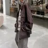 Nueva colección de otoño: estilo artístico casual versátil multi-bolsillo chaqueta de cáñamo de alta gama con solapas