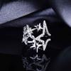 Joia Original de Designer de Nicho Versátil Personalidade Anel Estrela de Cinco Pontas Moda Ins Zircônia Anel Aberto