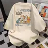 Camiseta Casual Solta de Manga Curta com Estampa de Desenho Animado Divertido 2026 Novo Estilo de Verão Estilo College Top Vintage