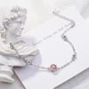 Pulsera de Gatos para Mujer Cristal Rosa Fresa Joyería Fresca de Orejas de Gato