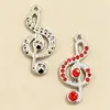 Colgante de Nota Musical con Pedrería de Aleación Accesorios de Joyería DIY Hechos a Mano Incrustado con Diamantes Versátil Vintage Colgantes para Collar Pendientes