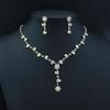 Comercio exterior transfronterizo, estilo coreano, pendientes sencillos de diamantes de imitación AB, collar, joyería elegante de lujo para damas, traje, vestido que combina con todo.
