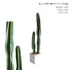 Regla Medidora de Cactus Nórdico Artificial Planta Verde Falsa en Maceta Cactus Adorno Decoración de Piso Ventana Interior