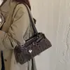 Bolso tipo baguette retro a rayas y lunares para mujer, nuevo estilo 2026, con hebilla de cinturón, bolso de axila, adecuado para el trabajo y los desplazamientos, de mano o de hombro