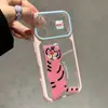 Funda tipo soporte de animal lindo adecuada para Apple 17 Pro Max, funda de dibujos animados de alta estética para niñas, ventana de visualización grande para 16/15