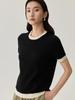 Camisetas de Seda de Manga Corta Sencillas de Verano Cuidadosamente Seleccionadas, Ropa de Trabajo Elegante Moda de Seda de Morera Versátil Tops Sueltos de Manga Corta