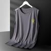 Chaleco sin mangas con cuello redondo para hombre, chaleco de seda de hielo para verano, para correr, para la parte superior del cuerpo, para deportes de hielo, camiseta sin mangas de secado rápido