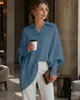 Suéter de punto pullover de cuello redondo transfronterizo europeo y americano 2026 otoño/invierno para mujer, estilo suelto y relajado de Amazon, suéter de color liso para mujer