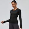 Camiseta Deportiva Pro Fitness para Mujer, para Correr, Yoga, Absorbe el Sudor, Secado Rápido, Paneles de Malla, Mangas Largas Elásticas 2029, Se Puede Usar por Fuera