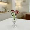 Flores artificiais de vidro Zibo, ornamentos de flores eternas de vidro, pequenos buquês, flores mensais, vasos, arranjos florais, decorações de mesa, transfronteiriço