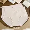Pantaletas de Algodón Puro Ligeras y Elegantes de Color Claro con Pequeños Adornos Florales, Forro de la Entrepierna Antibacteriano y Saludable, Ropa Interior Cómoda para Mujer, 40-65 kg