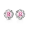 Pendientes de Flor de Hielo de Piedra Preciosa de Colores de Venta Caliente en Xiaohongshu con Pendientes de Diamante de Alto Carbono Brillantes Transmisión en Vivo Dropshipping