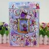 Pegatina de agua temblorosa para niños, dibujo de princesa de hielo y nieve, rompecabezas tridimensional con premios de vestir, pegatina grande, pegatina de burbuja para vestir a niña