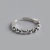 Anillo de Cuentas Redondas para Mujer Estilo Coreano Diseño Ins Plateado Cuentas Pequeñas Geométrico Abierto Suministro de Comercio Electrónico