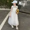 Vestido de Verão para Meninas 2026 Novo Estilo Roupas para Crianças Grandes Conjunto de Vestido de Verão Fino com Alça para Crianças