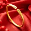 Pulsera de Método Antiguo Dragón y Fénix Color Oro Arena Estilo Tiktok, Pulsera Abierta Auspiciosa para Mujer Dragón y Fénix de Latón Chapado en Oro de Herencia