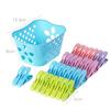 30 piezas de pinza de ropa con clip a prueba de viento, pinza de plástico pequeña para ropa interior y calcetines, con cesta de almacenamiento, pinza multifuncional para secar ropa